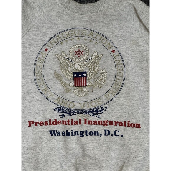 Vintage Presidential Election Clinton Sweatshirt Fruit Of The Loom Made In USA L - Picture 2 of 4